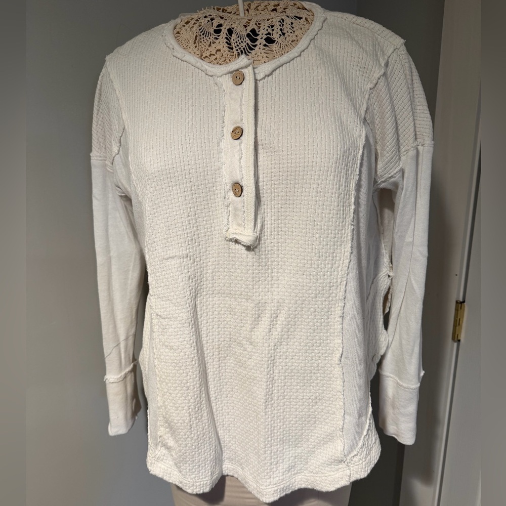 We the free Women's White Button-Up Top medium